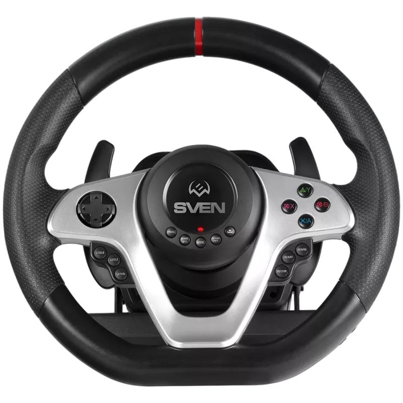 Steering Wheel SVEN GC-W1000 with Pedals, Gearbox, Force Feedback, D-Pad, 17 Buttons, for Xbox One/PS4/PC/X-D-Inpu