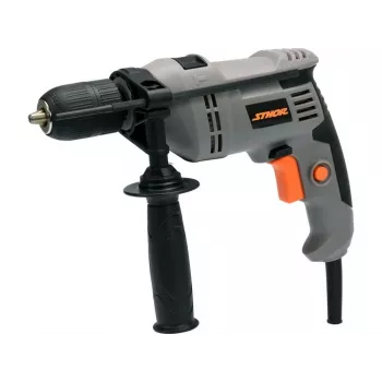 STHOR 78997 Hammer Drill 800W with 13mm Keyed Chuck, 0-3000 RPM, 0-48000 BPM, Variable Speed, Reversible, Auxiliary Handle, Depth Stop