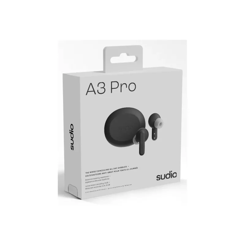 Sudio A3 Pro True Wireless Earbuds, Bluetooth 5.4, Cloudy Black