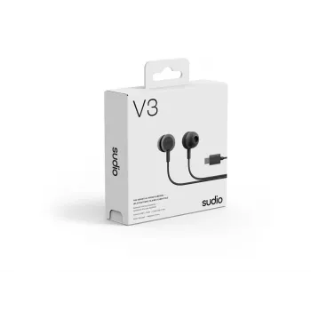 Sudio V3 Wireless In-Ear Earbuds with Microphone, USB-C Charging, Dusty Black