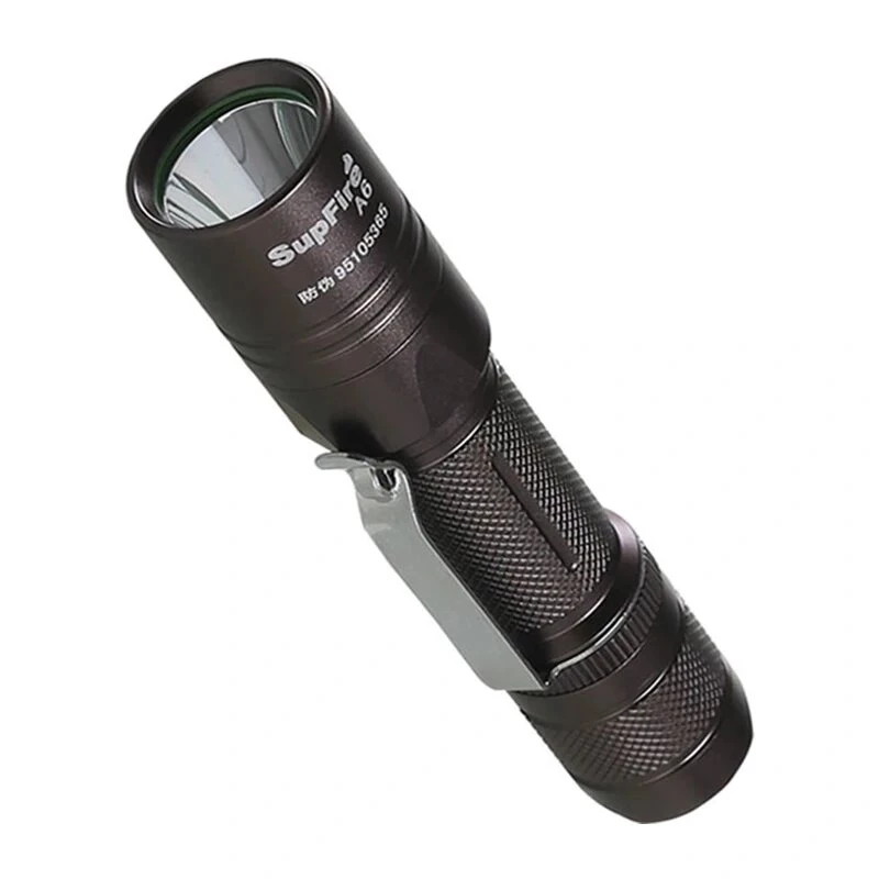 SUPERFIRE A6 Flashlight - 1200 Lumens P50 LED, 280m Beam, USB Rechargeable, Zoomable, IP44