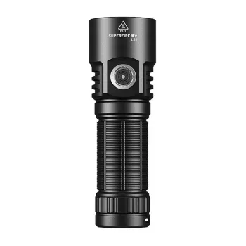 Superfire L22 XHP70.2 LED Flashlight 3000 Lumen USB-C Rechargeable Power Bank Black