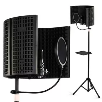 SUPRIMO AC5 SET 5-Panel Acoustic Isolation Screen for Microphone, Foldable, Black