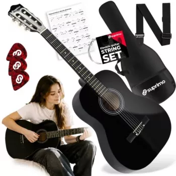 Suprimo CG34 BK Classical Guitar 3/4 36 inch Black
