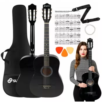 SUPRIMO CGS2 BK Classical Guitar 4/4 Black for Learning