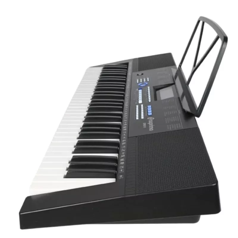 SUPRIMO EK611 61-Key Children's Learning Keyboard with LCD Display, 200 Tones, 128 Rhythms, Microphone and Music Stand