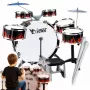 SUPRIMO K-DRUMS 2 Large Children's Drum Set with 6 Drums, Red/Black