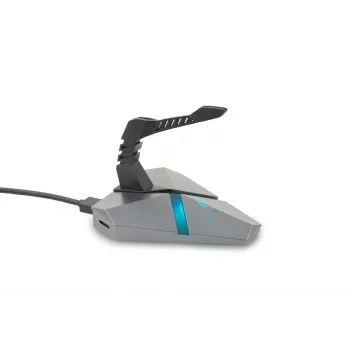 SureFire Axis Bungee HUB USB Mouse Cable Holder - RGB USB 2.0 Hub with Flexible Silicone Arm, Weighted Anti-Slip Base, Black