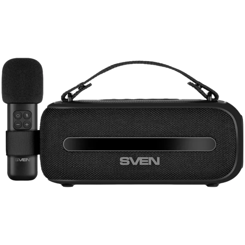 SVEN PS-255 Speaker, Black (12W, Bluetooth, FM, USB, Karaoke Mic, 3600mAh)