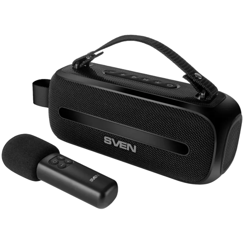 SVEN PS-255 Speaker, Black (12W, Bluetooth, FM, USB, Karaoke Mic, 3600mAh)