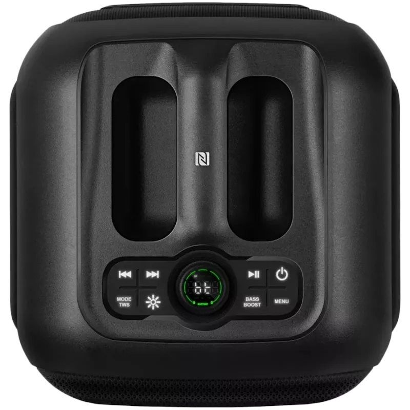 SVEN PS-880 Portable Bluetooth Speaker, 110W RMS, TWS, FM, USB, microSD, LED Display, Lithium Battery, Black