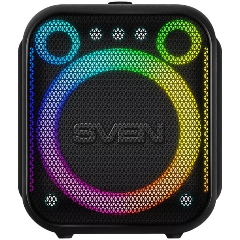 SVEN PS-880 Portable Bluetooth Speaker, 110W RMS, TWS, FM, USB, microSD, LED Display, Lithium Battery, Black