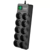 SVEN SF-10E-16 Surge Protector Power Strip, 10 Outlets, 16A, 3.6kW, 1.8m, Black