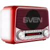 SVEN SRP-150 Portable Speaker, Red (3W, Bluetooth, FM/AM/SW, USB, microSD, Flashlight, Battery)