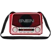 SVEN SRP-150 Portable Speaker, Red (3W, Bluetooth, FM/AM/SW, USB, microSD, Flashlight, Battery)