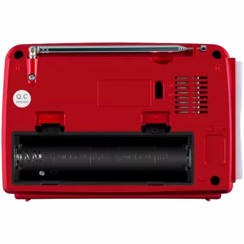 SVEN SRP-150 Portable Speaker, Red (3W, Bluetooth, FM/AM/SW, USB, microSD, Flashlight, Battery)