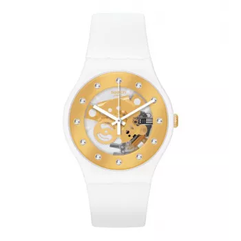 Swatch SUOZ148 Woman's Watch 41mm Blue Silicone
