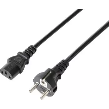 Sygonix SY-5243888 3m Schuko to IEC C13 Power Cable, H05VV-F 3G0.75, 10A/250V, Black
