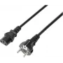 Sygonix SY-5243888 3m Schuko to IEC C13 Power Cable, H05VV-F 3G0.75, 10A/250V, Black