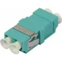SYNERGY21 LC Duplex Multimode Fiber Optic Adapter, 50/125µm, Aqua, Flangeless S215481