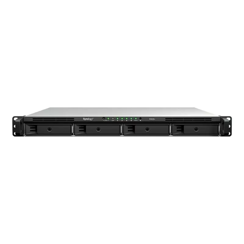 Synology RS826+ 1U Rackmount 4-Bay NAS, AMD Ryzen V1500B, 4GB DDR4 ECC, 4x 1GbE, Diskless