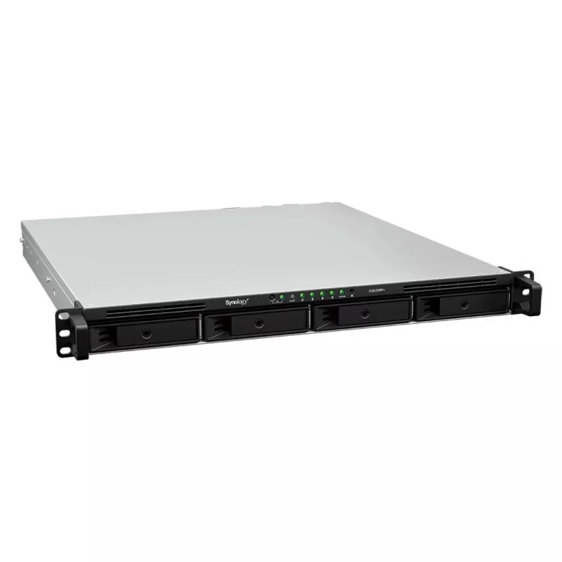 Synology RS826RP+ 4-Bay 1U Rackmount NAS, AMD Ryzen V1500B, 8GB DDR4 ECC, 4x 1GbE, Redundant PSU