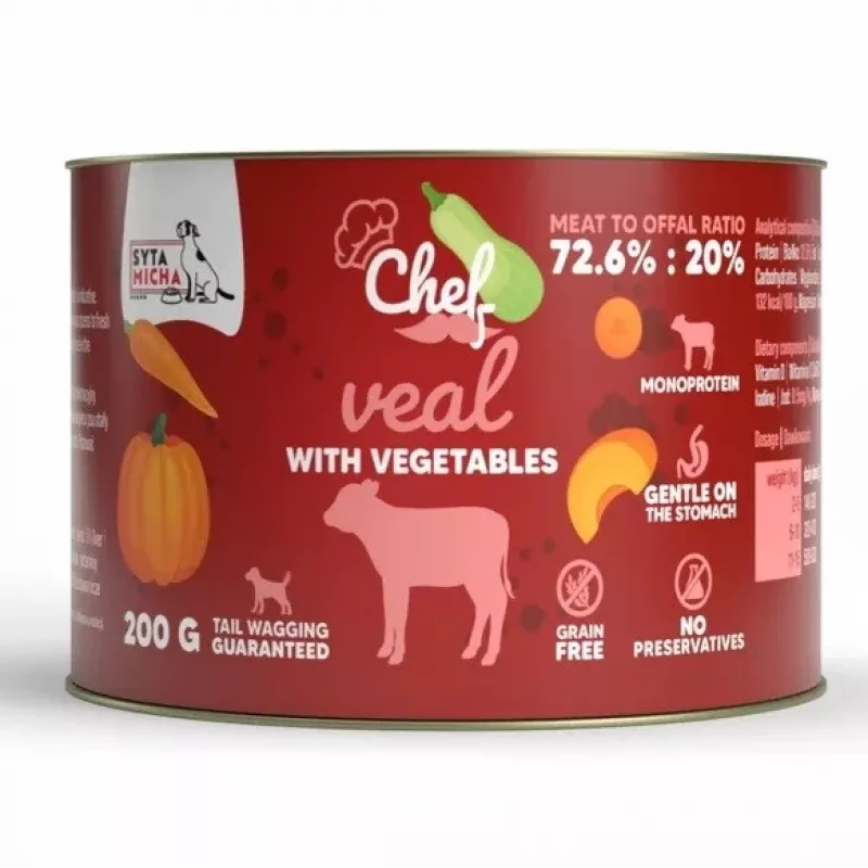 SYTA MICHA Chef Veal with Vegetables Mono Wet Dog Food 200g