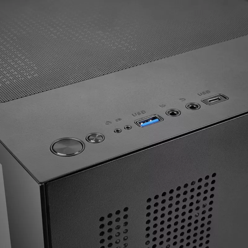 TACENS MARS MC-CUBE Micro-ATX Case, Black, Tempered Glass, ARGB, USB-C