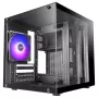TACENS MARS MC-CUBE Micro-ATX Case, Black, Tempered Glass, ARGB, USB-C