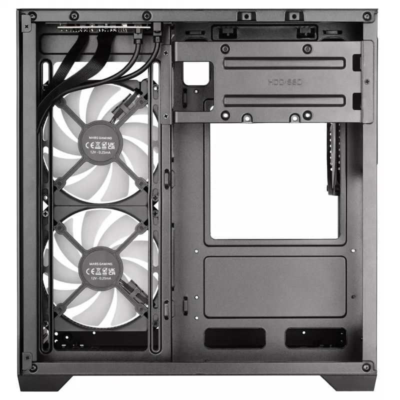 TACENS MARS MC-VIEW3 Micro-ATX Case with 3x ARGB Fans, USB-C, Tempered Glass
