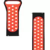 Tactical 20mm Double Silicone Watch Band Black Red
