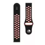 Tactical 20mm Double Silicone Watch Band Black Red