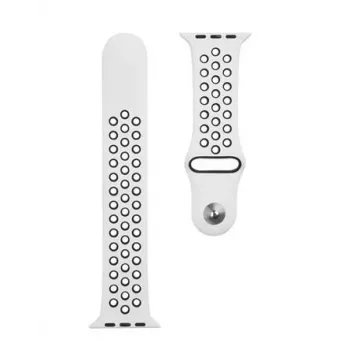 Tactical Apple Watch 42/44/45mm Double Silicone Strap White Black