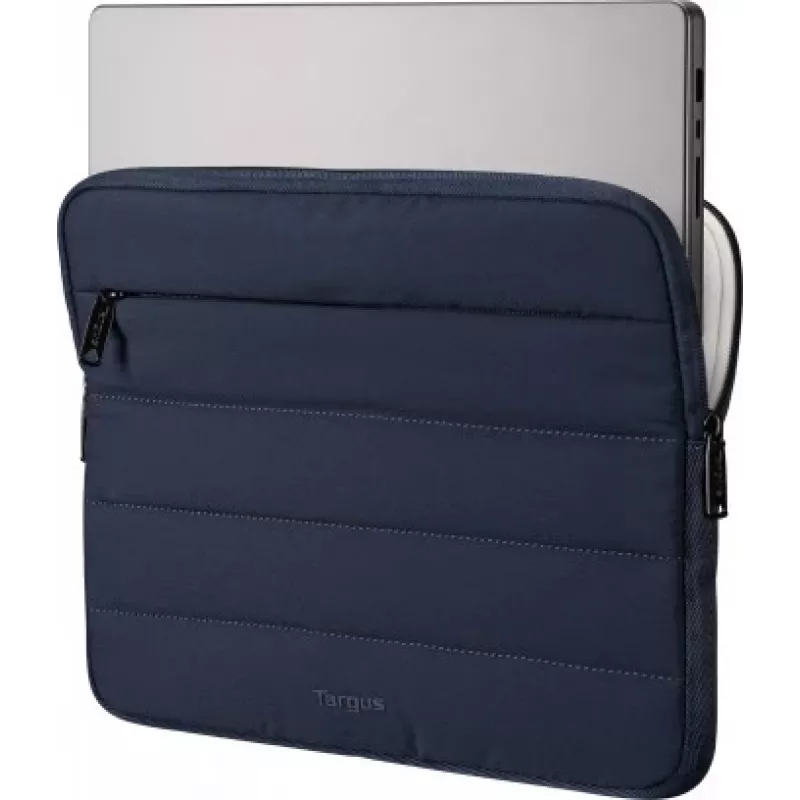 Targus Puffer Sleeve 15-16 inch Laptop Case, Midnight Blue, EcoSmart Recycled PET Polyester, TBS97502GL