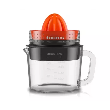 Taurus Citrus Glass Electric Citrus Press 30 W 1 L Glass Jug Black Red Transparent