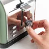 Taurus Vintage Olive-Coloured Toaster, 1500 W, 2 Long Slots, 7 Browning Levels, Defrost, Reheat, Stainless Steel