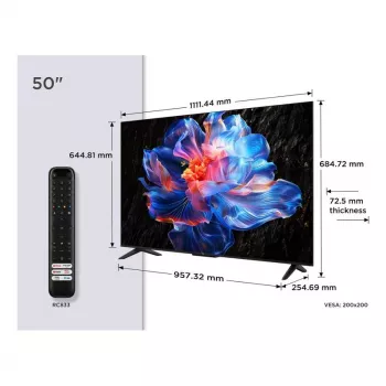 TCL 50P6K 50-inch (127 cm) 4K Ultra HD LED Smart TV with Google TV, HDMI, VESA 200x200, LAN, and Wi-Fi