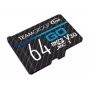 Team Group GO Card MicroSDXC 64GB UHS-I U3 Speed Class 10 V30 A1 with SD Adapter - Black