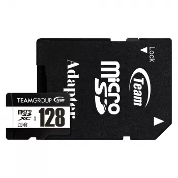 Team Group Team 128GB microSDXC UHS-I U3 V30 A1 Memory Card with SD Adapter