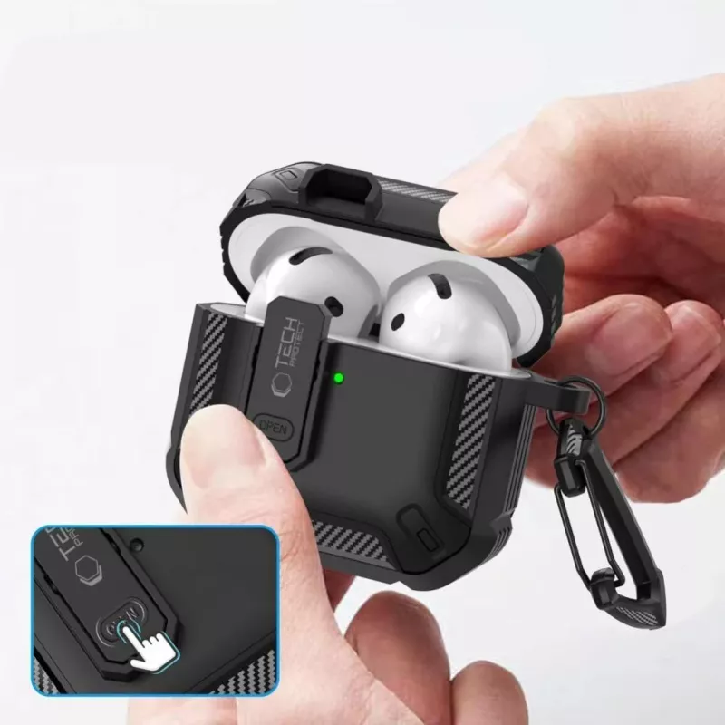Tech-Protect Carbonox Case for AirPods 4 - Black