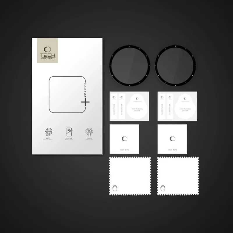 Tech-Protect Glass Flex+ Hybrid Glass Screen Protector for Garmin Venu 3 (2-Pack, Black Border)