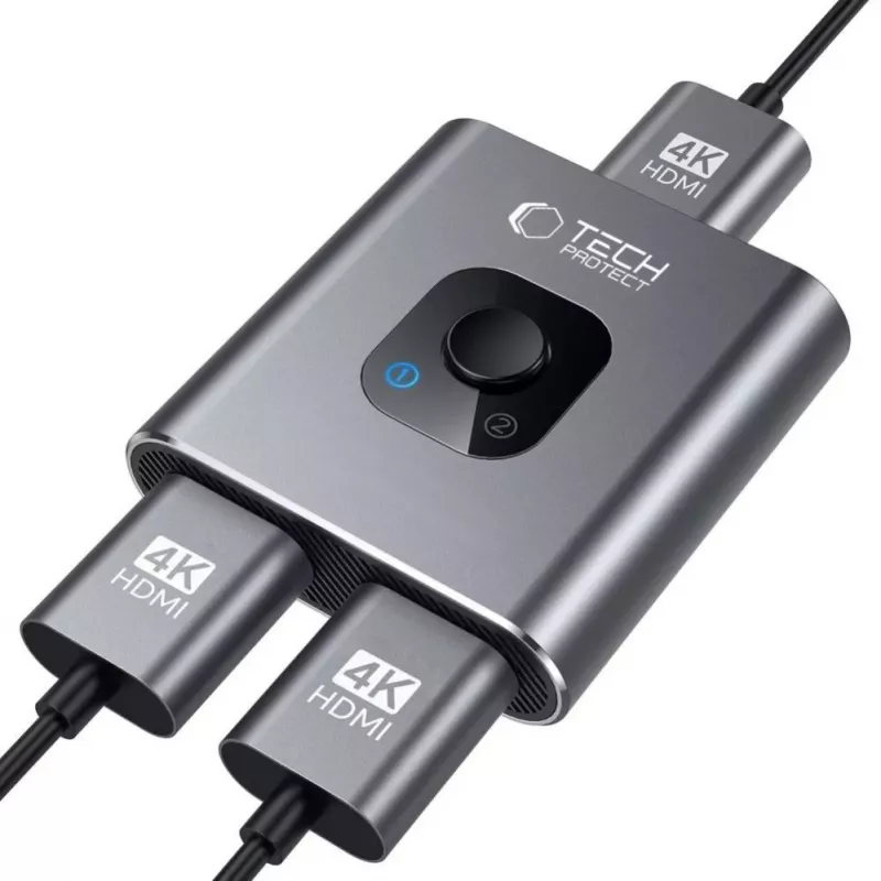 Tech-Protect HB07 USB-C Hub Adapter 2-in-1 HDMI 4K 60Hz - Gray