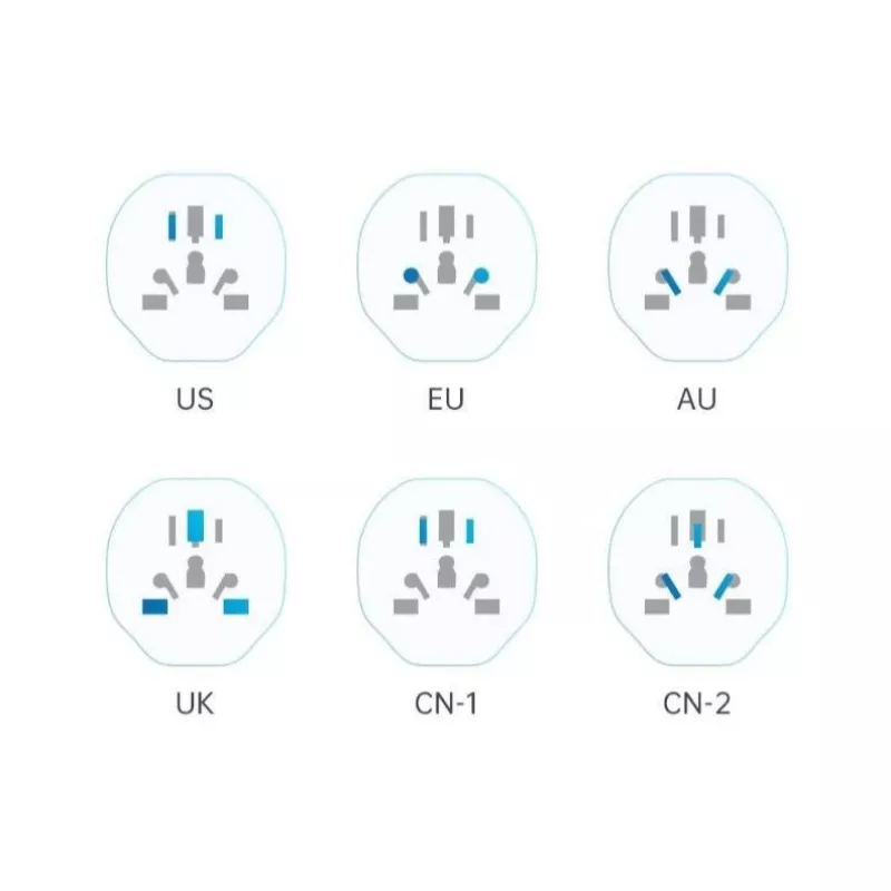 Tech-Protect Universal WL-09 Universal Travel Adapter from EU White