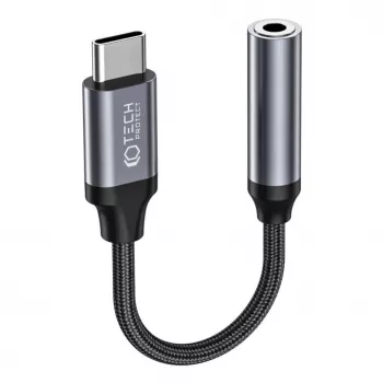 Tech-Protect USB-C to 3.5mm Mini Jack Audio Adapter (Female) - Black