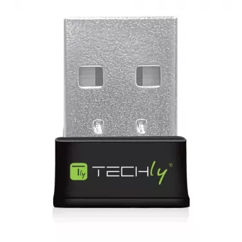 Techly I-WL-USB-600TY Mini WiFi USB Adapter Dual Band MU-MIMO 2dBi 600Mbps Black