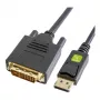 Techly ICOC-DSP-C12-010 DisplayPort 1.2 to DVI-D 24+1 Active Converter Cable, 1080p, 1m, Black