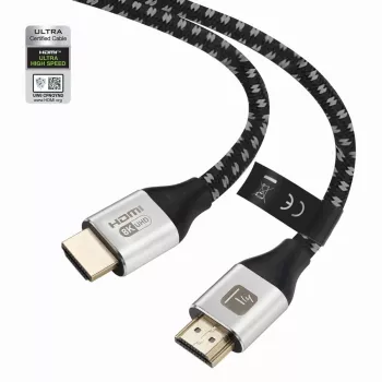 Techly ICOC-HDMI21-8-010T HDMI 2.1 Cable 1m 48Gbps 8K 10K Braided Black