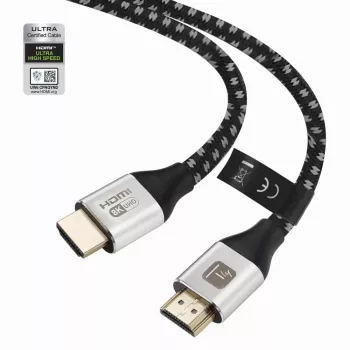 Techly ICOC-HDMI21-8-020T HDMI 2.1 Cable 8K 10K 48Gbps 2m Black Braided
