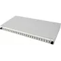 TECLINE 24-Port LC Duplex Multimode Fiber Optic Rack Splice Box, Sliding Tray, Light Grey RAL 7035, 19 inch 1U, Couplers Included 90768