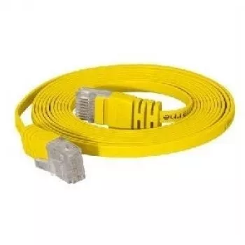 TECLINE Cat.6 U/UTP Flat Yellow Patch Cable 7.5m – Super Flat for Under Carpet & Baseboard 77807y